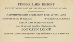 Puffer Lake Business Card - Side 2